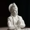 Вилаад Песчаник Белый Хануман Статуя Индуистская Обезьяна Бог Скульптура Йога Медитация Украшения Будда Ганеша Вишну Индия Фэншуй 240123