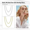 Rinntin 18K goud meer dan 925 sterling zilver 3 mm Italiaanse diamant geslepen Cubaanse schakelketting voor dames heren mode-sieraden S245e