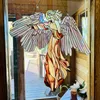 Dekorativa figurer fönsterhängningar dekoration solfångare konst änglar par akryl färgade glas plack prydnad bar trädgård fest hem