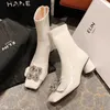 Bot Kış 2022 Yeni Tasarımcı Kristal Chelsea Boots Kadın ayak bileği kar botları yüksek topuklu ayakkabılar Seksi pompalar gladyatör goth bottines