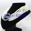 Girocollo Grecia Sorority greca Zeta Phi Beta Simbolo Royal Blue Bianco Cristallo Gioielli di perle Collane multistrato230l