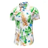 Camisas casuais masculinas 5xl 6xl 7xl camisa de flor verão moda personalidade impressa manga curta masculina plus size praia havaiana