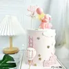 Fournitures de fête, décoration de gâteau ours en ballon, décor d'anniversaire pour 1ère fille