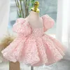 2024 Pink Princess Pageant Glitz Girls Frist Community Dresses Fuchsia Little Baby Camo Flower Girl Dress Ball Gown Kids Birthday Gowns 403