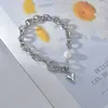 Link Armbänder Modeschmuck Mond Herz Buchstabe B Edelstahl Ornamente Perlennähte Ketten Für Frauen Party Geschenke