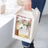 High-end transparent PVC Window Flower Bouquet Packaging Boxes Handbär Kraft Paper Box Gift Packaging Box1184R