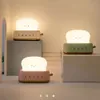 Toast Cartoon LED Night Light Cute Home Decor Kawaii Brödbordslampor natt amning Portabelt ljus med timer Tiny Lamp 240119