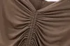 Women's Hoodies 2024 Chic Fashion Hooded Pleated Design Jacket Retro Bat Sleeve Long-sleeved Lace-up Mujer