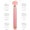 5-in-1 24K Gold Beauty Wand Face Massager electric ripating Rose Quartz 3D Roller Lifting Phace Body Gua Sha Jade Roller 240122