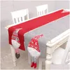 Table Runner Arrival Christmas Faceless Doll Cloths Home Textiles Garden Red And Gray Fabric For Party Decoration Supploers Drop Deli Dhgam