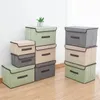 Caja de almacenamiento grande con cubierta, estante para dormitorio, armario, ropa, zapatos de juguete, artículos diversos, organizador plegable, caja plegable de tela para objetos 240129