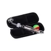 Headshop888 NC011 Dab Rig Pipes à fumer Style calebasse barboteur verre eau Bong sac ensemble 10mm titane quartz céramique pince à ongles pot en silicone Dabber outil étui à fermeture éclair