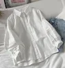 Blouses pour femmes Zoki Sweet Puff Sleeve Shirts Summer Coréen Casual Grace But Down Collar Blouse Fashion Loose Office Lady White Tops