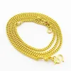 Cadenas enteras 24k oro lleno 2 mm collar de cadena de enlace para colgante moda de alta calidad color amarillo accesorios de joyería de mujer 242m