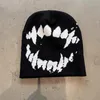 Femmes Chapeau Tricot Bonnets Goth Dent Casquettes Hommes Y2k Streetwear Hiver Mode Pull Kpop Harajuku Vintage Chaud Hip Hop Unisexe 240131