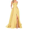 Party Dresse Spaghetti Strap Satin Prom Dress Long Elegant Mint Green Backless Summer A-line Maxi Evening Gown Vestidos Gala 230222