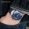 Montres-bracelets Montre pour hommes Automatique 20Bar Étanche Lumineux Saphir Sandwich Cadran Business Casual Style Vintage Bleu Dive IRONWATCH