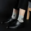 Men's Socks 10 Pcs 5 Pairs Men Cotton Breathable Sweat-Absorbent Spring Autumn Black Deodorant Business Pack