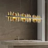Kolye lambaları restoran modern avize aydınlatma buzdağı tasarımı led mutfak adası dikdörtgen fikstür altın siyah230x