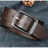 Belts Men's Premium Solid Thick Full Grain Leather Belt Vintage Black Pin Buckle Casual Fashion Design Jeans Work Business 37mm