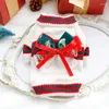 Ropa para perros Suéter de Navidad Ropa Otoño e invierno Gato Princesa Punto Feliz Pequeño Teddy Pet Bow Tie Bottom