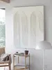 Ren vit texturerad abstrakt oljemålning Modern enkel och elegant väggbild för restaurang Framless Home Decoration Piece 240130