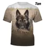 T-shirts pour hommes Mode d'été Animal Berger allemand T-shirt drôle et mignon