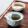 High Quality Elegant Gaiwan Celadon 3D Carp Kung Fu Tea set Include 1 Teapot 1 TeaCup Beautiful and Easy Teapot Kettle Promotion234E