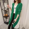 Women's Knits Mid-length Cardigan Sweater Women Long-sleeved Jacket Autumn Winter 2024 Solid Color Large Size Sweaters