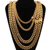 Ketten 6 8 10 12 14 16 18 mm Miami Cuban Chain Halskette für Männer 24 Zoll Gold Link Curb Edelstahl Hip Hop Schmuck2814