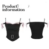 Women's Tanks Black Camis Pink Bow Patchwork Women Short Top Sexy Slim Sweet Slash Neck Pure Desire Korean Fashion Summer Drop