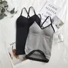 Women's Tanks Crop Top Sexy Women Built In Bra Padded Tank Female Breathable Fitness Camisole Tops Solid Slim Summer 2024 Vest Singlet