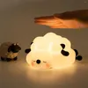 Luci notturne LED Cute Sheep Light Lampada in silicone USB Ricaricabile Sensore tattile Luce notturna Panda per l'arredamento della camera da letto dei bambini