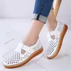 Sandalen 2024 Mädchen Schuhe Frau Sommer Keil Trainer Damen Leder Frauen Schuhe Turnschuhe Casual Faulenzer Weiß Wohnungen Alias