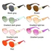Solglasögon gotisk oval punk vintage uv400 skydd metall ram nyanser glasögon för kvinnor män