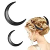 Klipy do włosów 2pcs styl pin drewniane barrettes ręcznie rzeźbiony Ramadan gładki wykwintne księżycowe widelc trwałe kobiety dziewczyny lekkie proste