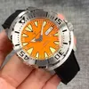 Outros relógios Luminous 42mm 200m Mergulho AR Sapphire Crystal Monster Orange Dial NH36A Mens Automatic Watch 3.8 horas Dia Lume Rubber J240131