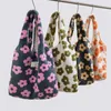 Torby wieczorowe Kobiety pluszowe kwiatowe worka na torebkę o dużej pojemności vintage contrarst kolor żeński codziennie na zewnątrz