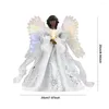 Juldekorationer Angel Tree Topper Pendant Decoration With Lights Glowing Wings Figurine For Xmas Holiday Party