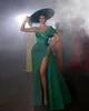 Emerald Green Mermaid Elegant Off Shoulder Diamond veck Split Prom Dress Long Dresses For Special OCNS aftonklänningar