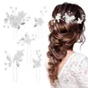 Hair Clips 5pcs/set Bridal Bridesmaid Party Fashion U-shaped Lightweight Flower Pearl Elegant Headwear Wedding Pin Jewelry