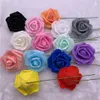 50pcs 7-8cm Large Foam Flowers Artificial Roses Flowers Heads Foam Roses Realistic Fake with Stem DIY Wedding Bouquet2498