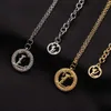 Designer necklace L home new fashion all round brand diamond letter collarbone chain necklace