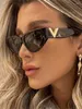 Óculos de sol óculos de sol luxo vintage gato eyt mulheres moda v marca designer cateye óculos de sol feminino uv400 gafas de sol mujer j3ce