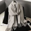 Écharpes 2024 Hiver Cachemire Solide Couleur Pashmina Gland Écharpe Temps Froid Enveloppes Femmes Filles Son Épaissir Chaud Châle Wrap