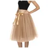 Skirts Layered Knee Length Tulle Skirt Elegant Pleated Tutu Womens Vintage Lolita Petticoat Ball Gown Faldas Mujer Saia Jupe