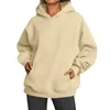 Women's Hoodies Long Sleeve Solid Color Sweatshirt Polyester Fleece Lined Cozy Hoodie Stylish Fall Pullover For Casual