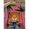 Felpe con cappuccio da donna Animal Leopard Tiger Zebra Felpe 3D Print Fashion Donna Streetwear Pullover a maniche lunghe Y2k Felpa con cappuccio Abbigliamento donna