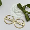 2023-Large hoop earrings brand designer classic 18K gold-plated brass material letter earrings pendant earring ladies fashion simp192L