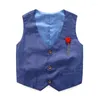 Set di abbigliamento Top e moda Ragazzi Gentleman Maniche lunghe Camicie bianche Gilet Pantaloni Bambini Ragazzo Abito formale per la festa di nozze